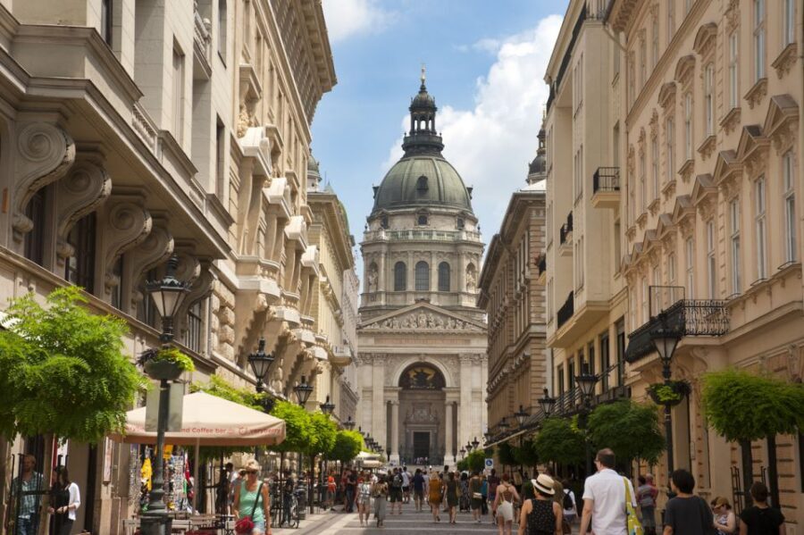 Budapest Walking Tour with a Professional Local Guide - Meeting next to St. Stephen’s Basilica (and the California Coffee Company cue)