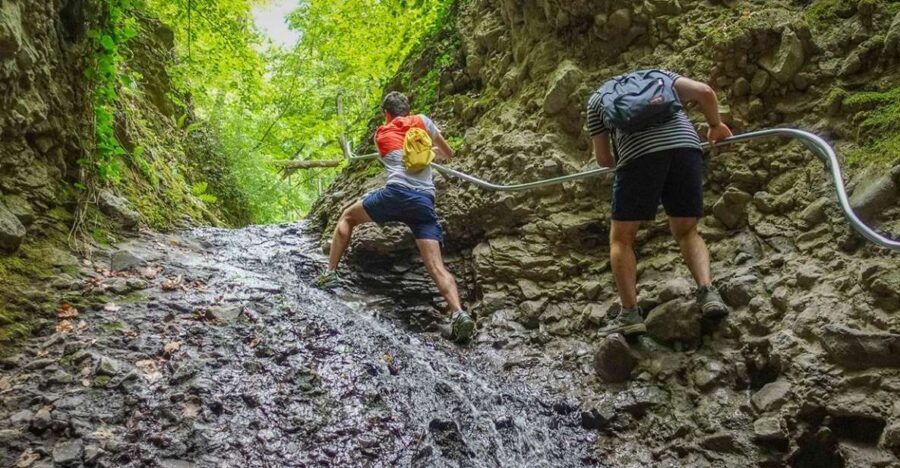 Ram Gorge Hiking Adventure - On the Trail: 8 km, 300 m Climb, and Waterfall Ladders in a Volcanic Gorge