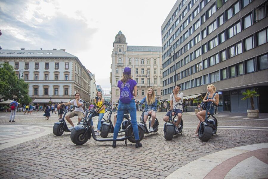 Top sights of Pest downtown on e-scooters incl. Parliament - Hungarian Parliament: the longest photo stop and best “city wow” framing